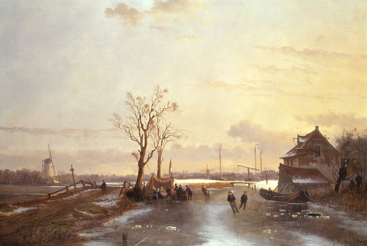 Cena de inverno, 1853 de J. Anton Mignon