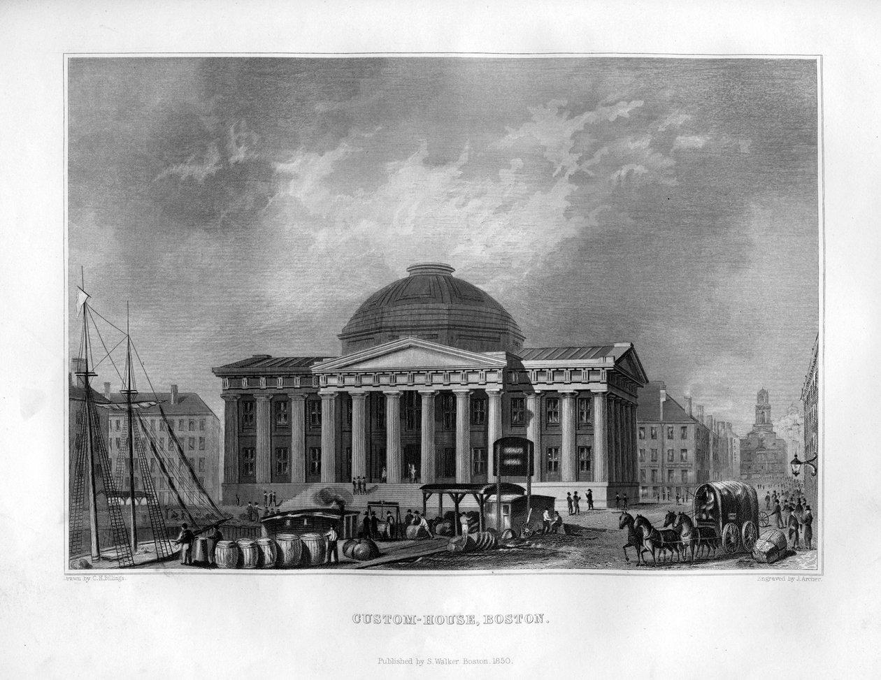 Custom House, Boston, Massachusetts, 1855. de J. Archer