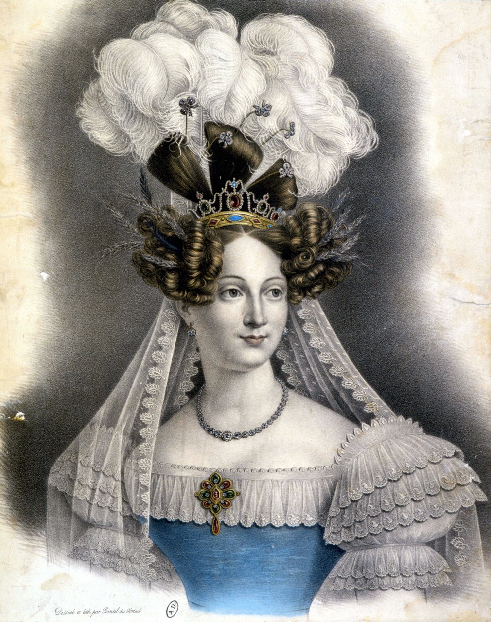 Retrato da Duquesa de Angouleme (Marie Therese ou Madame Royale de J. B. (after) Pointel du Portail