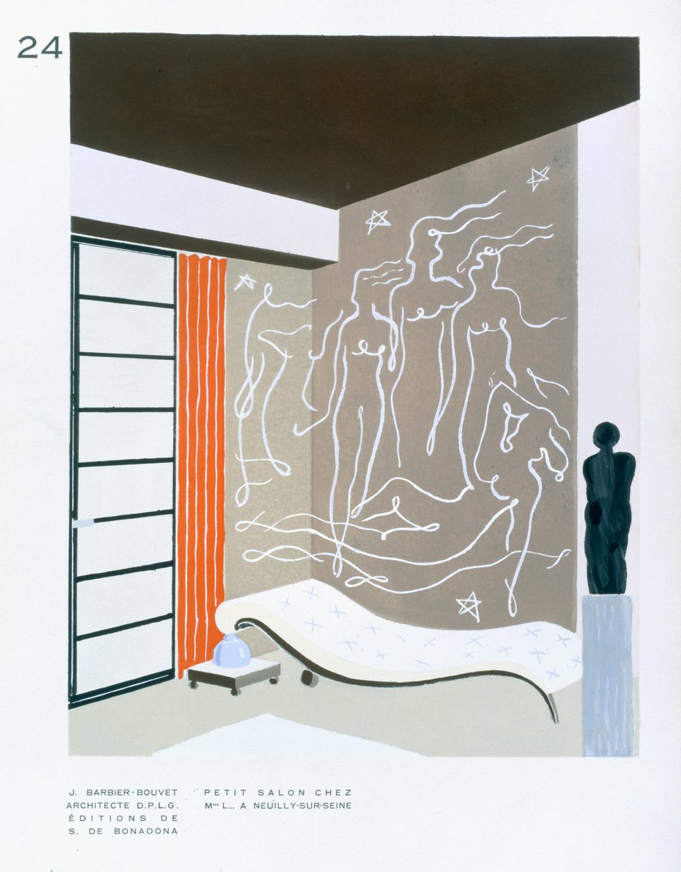 Pequena sala de estar em de J. Barbier Bouvet