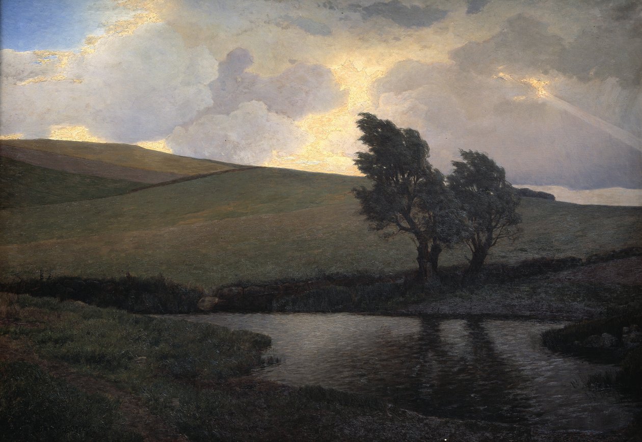 Paisagem chuvosa. Jægerspris, Zelândia de J. Bentzen Bilkvist