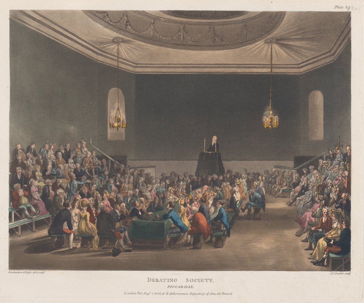 Debating Society, Piccadilly, 1º de agosto de 1808., 1º de agosto de 1808. de J. Bluck