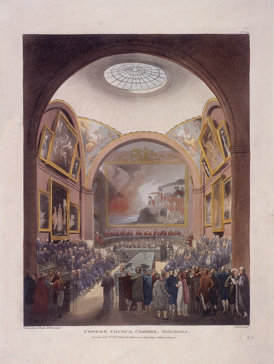 Guildhall Council Chamber, Londres, 1808 de J Bluck