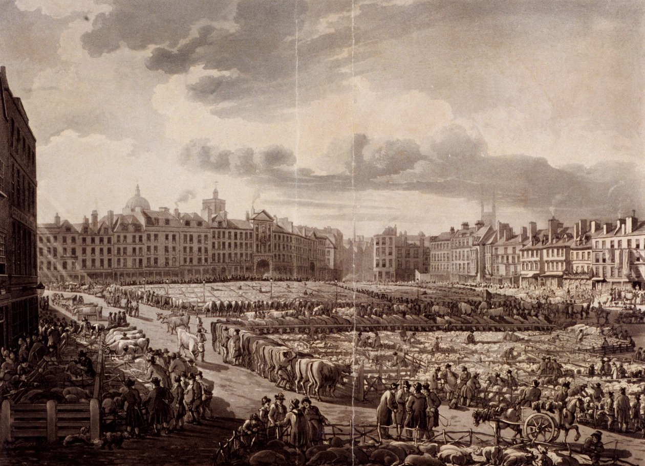 Smithfield Market, Londres, 1811 de J Bluck