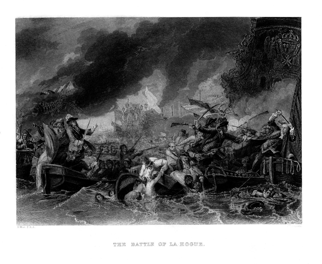 A Batalha de La Hogue, 1692, 1860 de J. C. Armytage