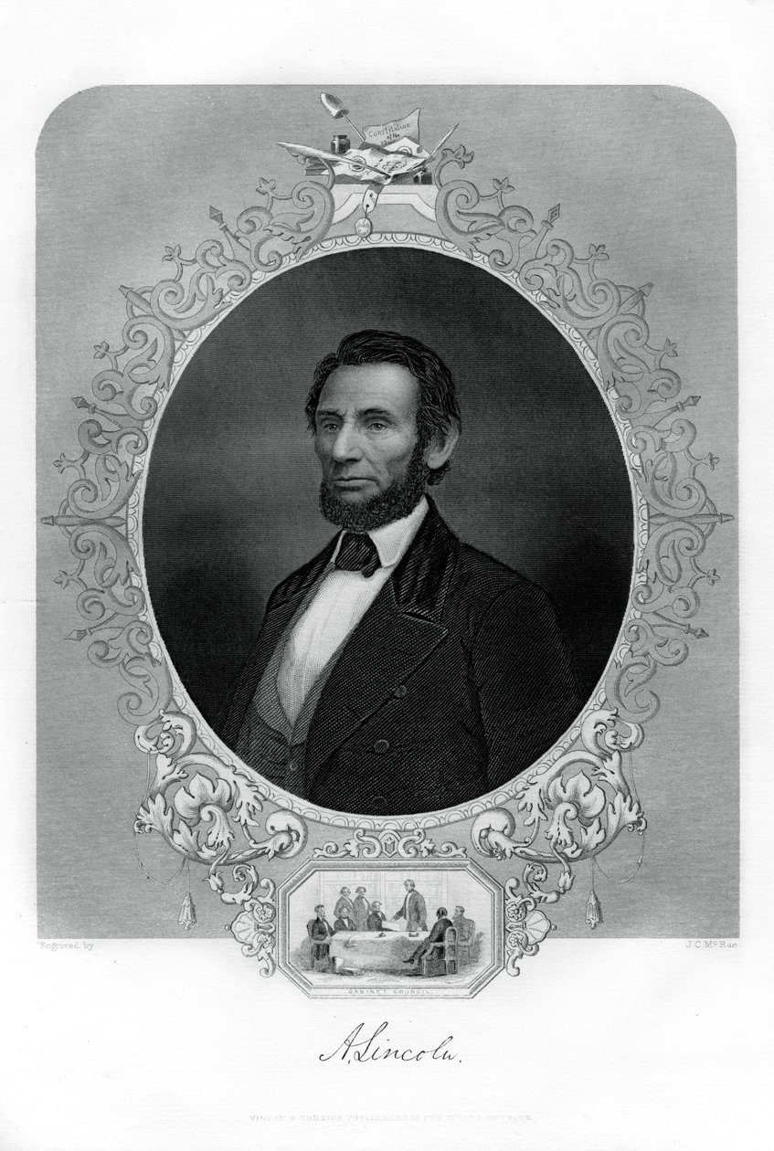 Presidente Abraham Lincoln, político americano, 1862-1867. de J. C. McRae