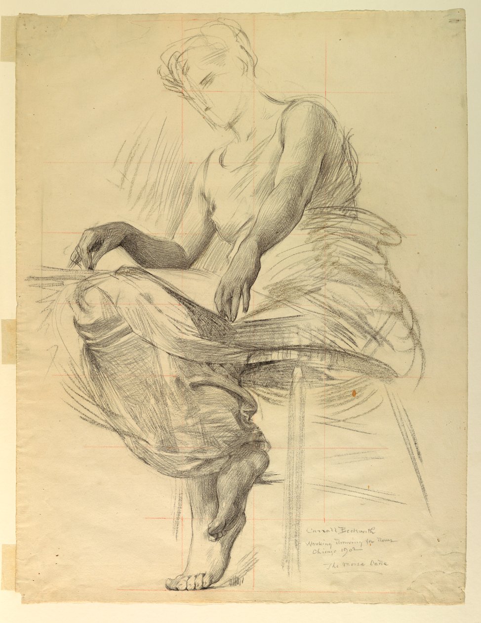 O Código Morse, Estudo para Manufaturas e Construção de Artes Liberais, Exposição Colombiana Mundial, Chicago, IL de J. Carroll Beckwith