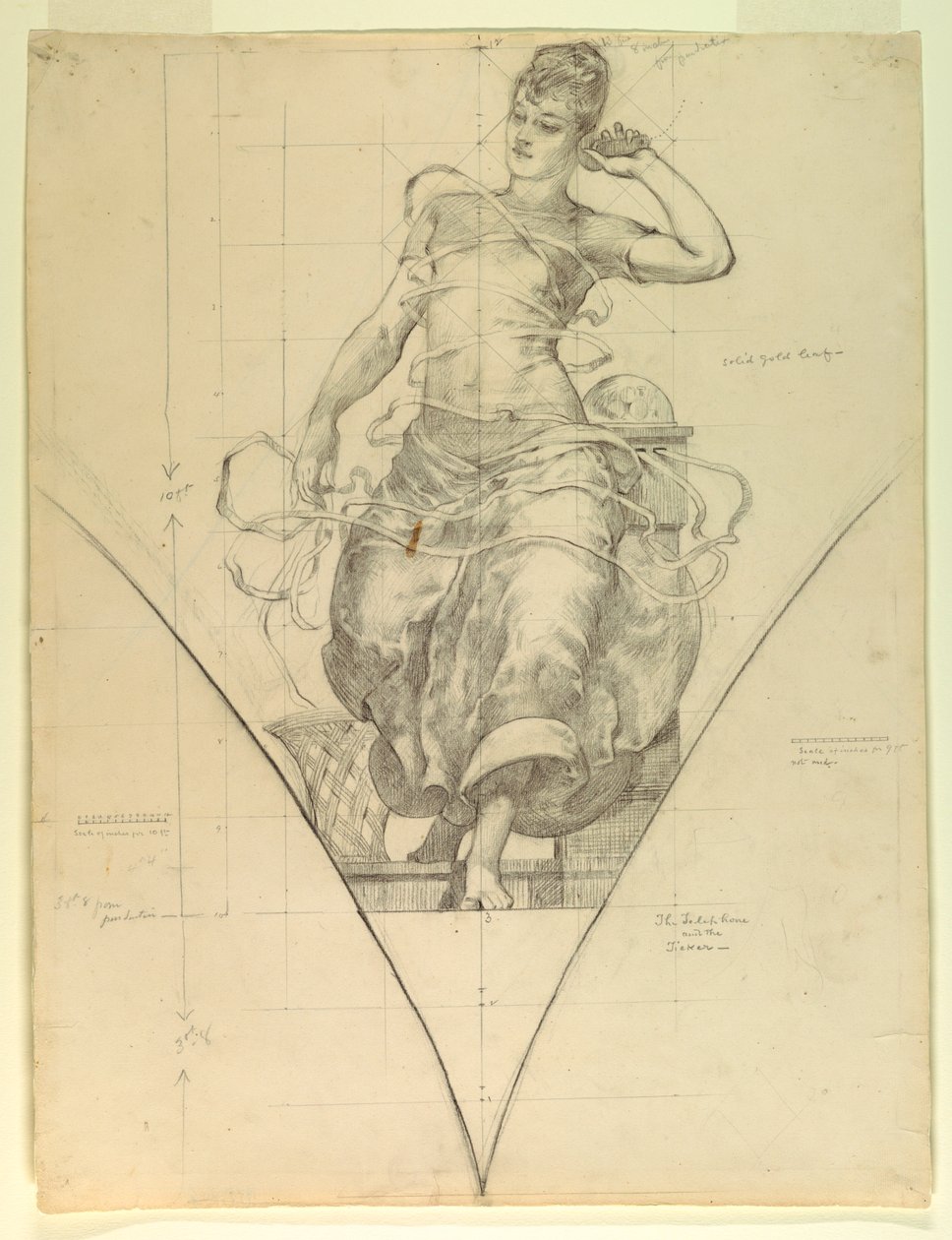 The Telephone and the Ticker, Study for "Electricity as Applied to Commerce", Manufactures and Liberal Arts Building, World