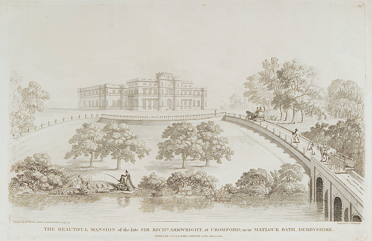 Willersley Castle, Cromford, Derbyshire, 1805 de J Cartwright