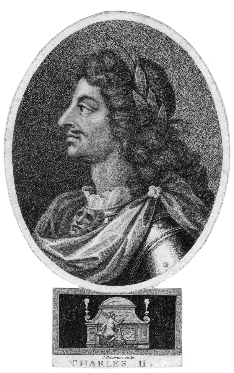 Carlos II, rei da Inglaterra, Escócia e Irlanda, século XIX. de J. Chapman