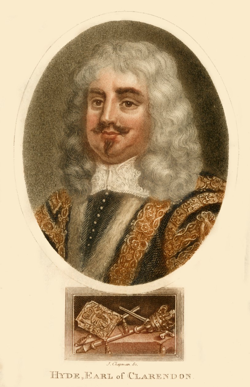 Hyde, conde de Clarendon, meados do século XVII, 1810. de J. Chapman