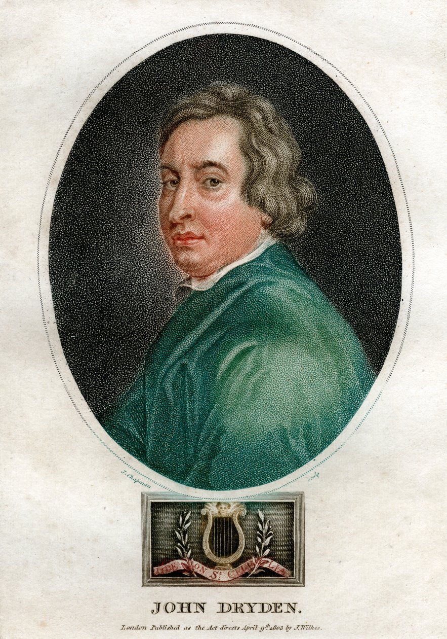 John Dryden, dramaturgo inglês do século XVII e poeta laureado, 1803. de J. Chapman