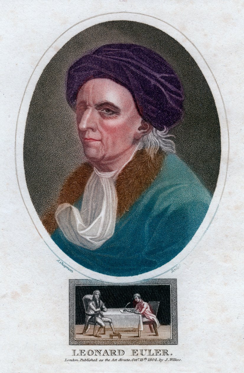 Leonhard Euler, matemático e físico suíço do século XVIII, 1804. de J. Chapman