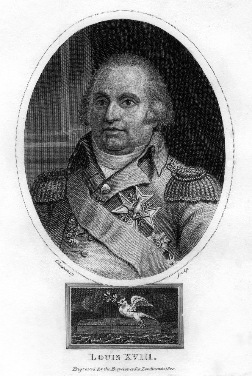 Luís XVIII, rei da França, 1820. de J. Chapman