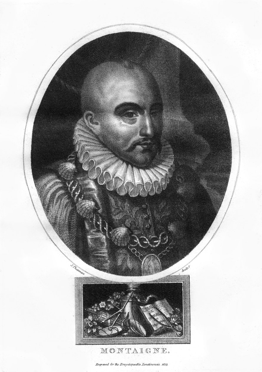 Michel Eyquem de Montaigne, escritor francês, 1817. de J. Chapman