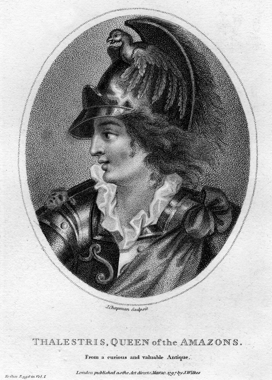 Thalestris, mítica rainha das Amazonas, 1797. de J. Chapman