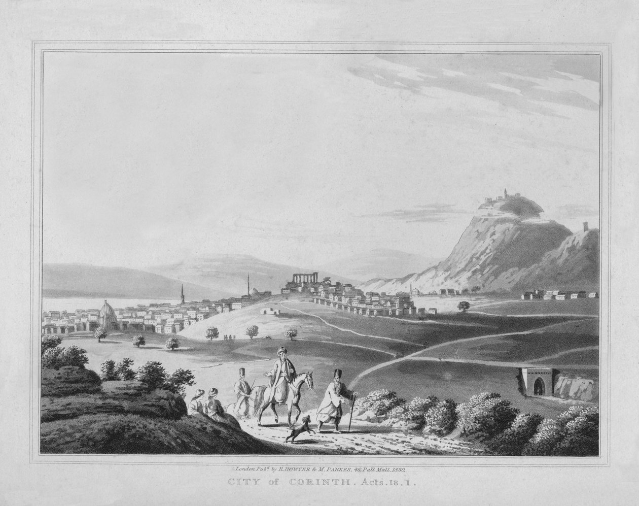 Cidade de Corinto. Atos. 18.1, 1830 de J. Clarke