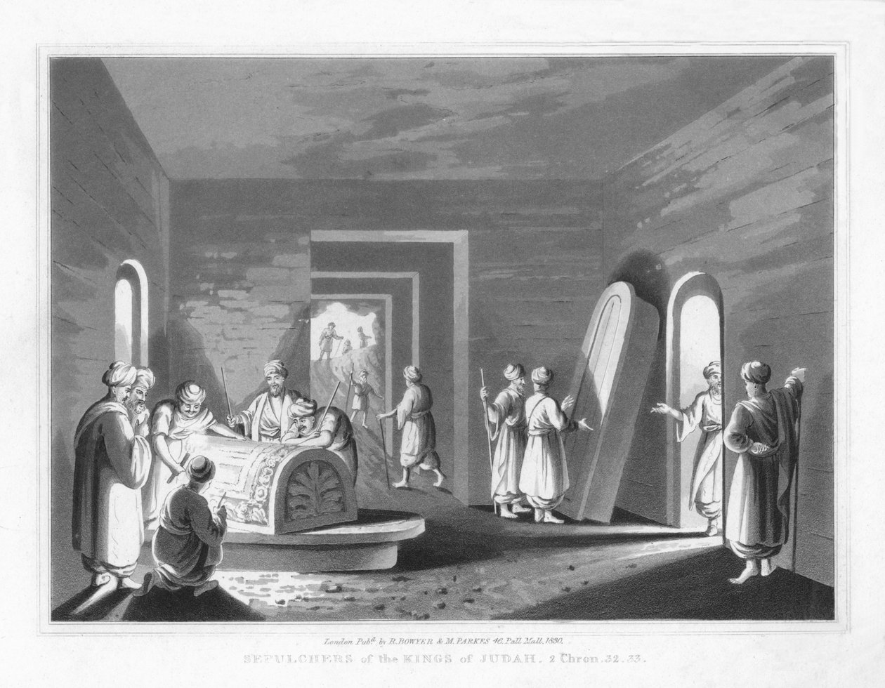 Sepulcros dos reis de Judá. 2 Crônicas, 32,33, 1830 de J. Clarke
