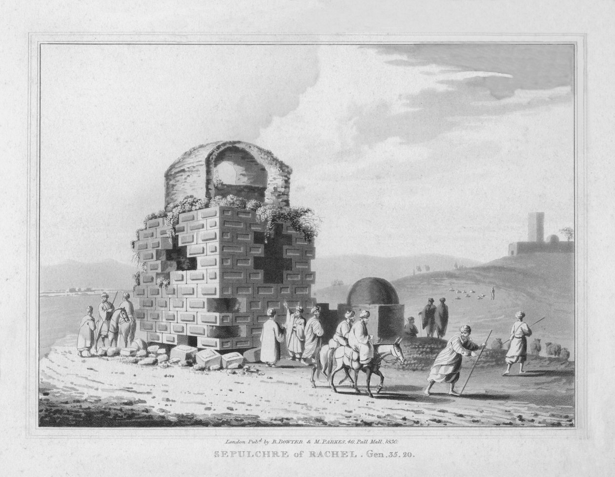 Sepulcro de Raquel. Gênese. 35,20, 1830 de J. Clarke
