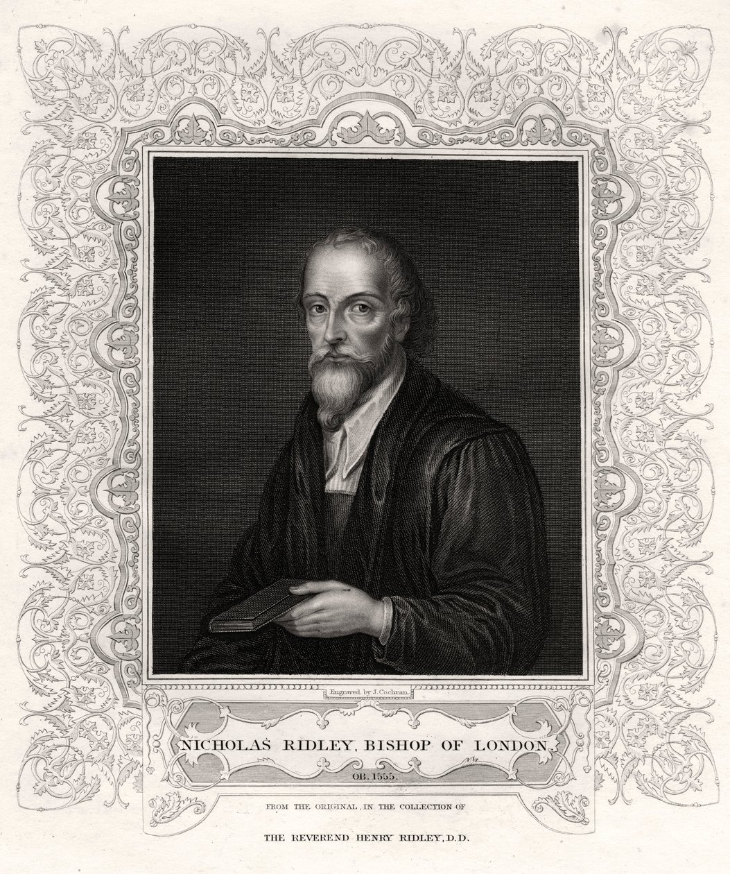 Nicholas Ridley, Bispo de Londres, século XIX de J. Cochran