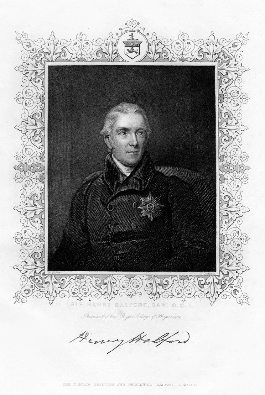 Sir Henry Halford, médico britânico, século XIX. de J. Cochran