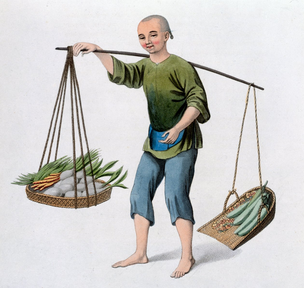 Um rapaz com legumes, 1800 de J Dadley
