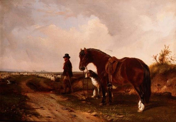 Um Pastor com Pony e Wolfhound de J. Duvall
