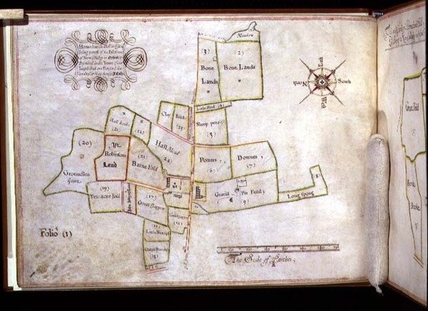 Arquivo 5674 Mapa das terras de Hornechurch Hall em Essex, propriedade de New College, Oxford de J. E. Coffin