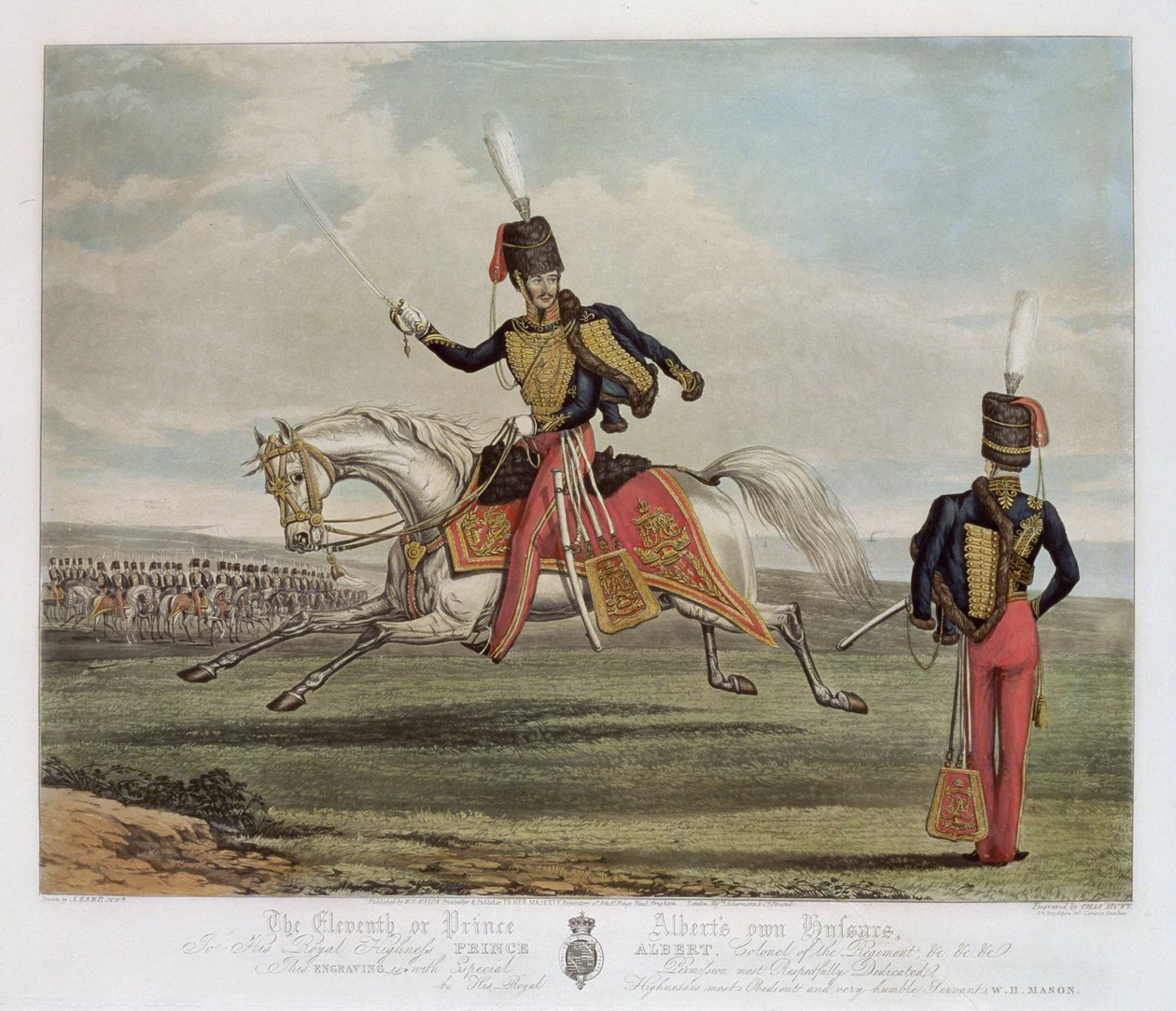 O décimo primeiro, ou príncipe Alberts, hussardos, gravados por Charles Hunt de J. Earp