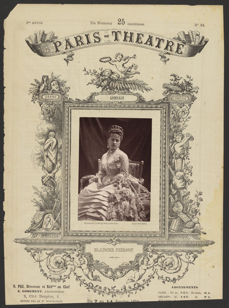Teatro de Paris: Blanche Pierson de J. Émile Tourtin