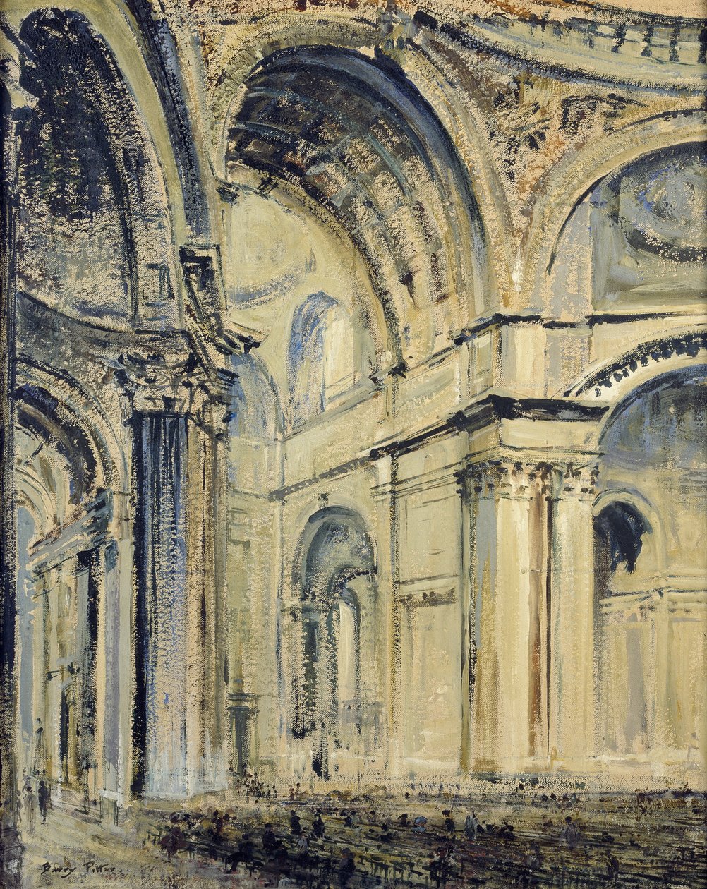 Interior da Catedral de São Paulo (óleo sobre tela colocado a bordo) de J. F. Barry Pittar