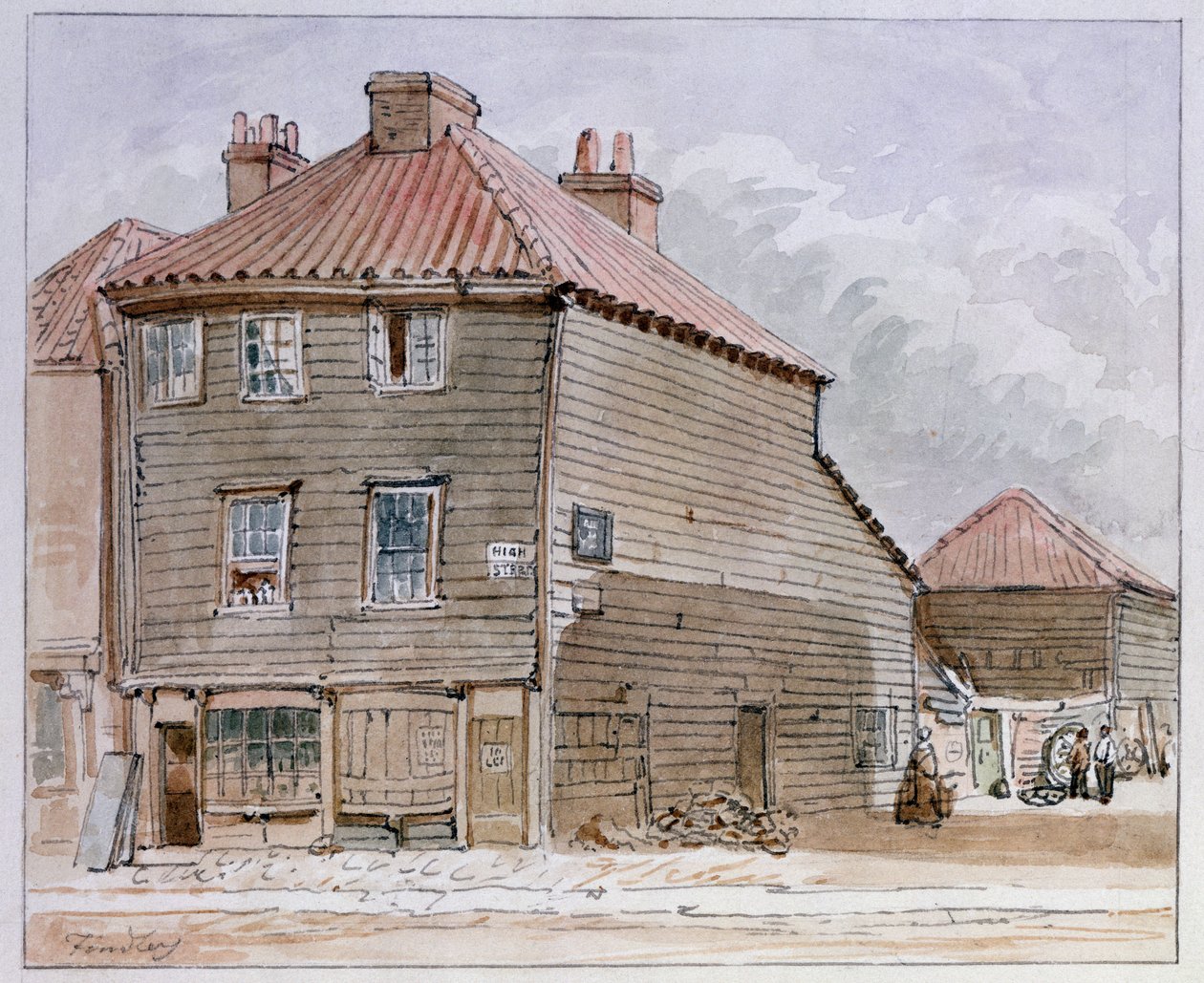 Vista, de, um, casa velha, em, rua alta, Lambeth de J. Findley