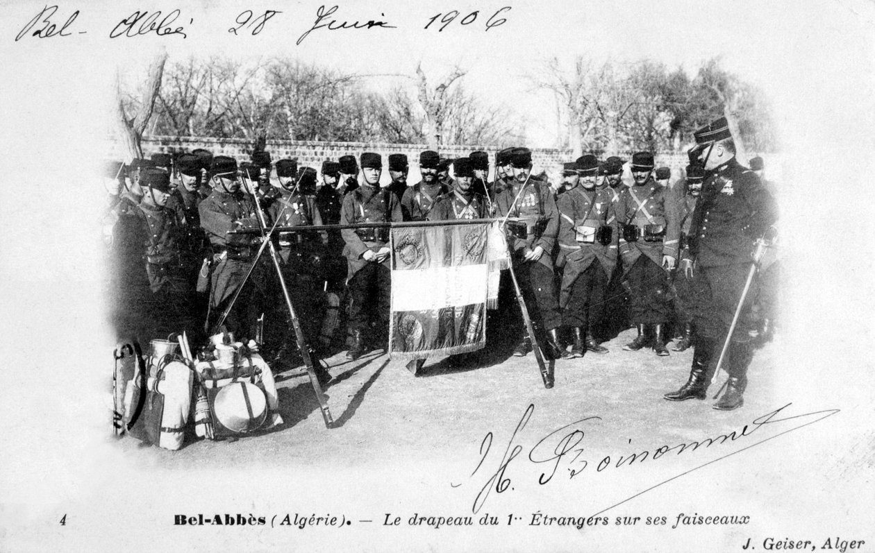 1º regimento da Legião Estrangeira Francesa, Sidi Bel Abbes, Argélia, 1906 de J. Geiser