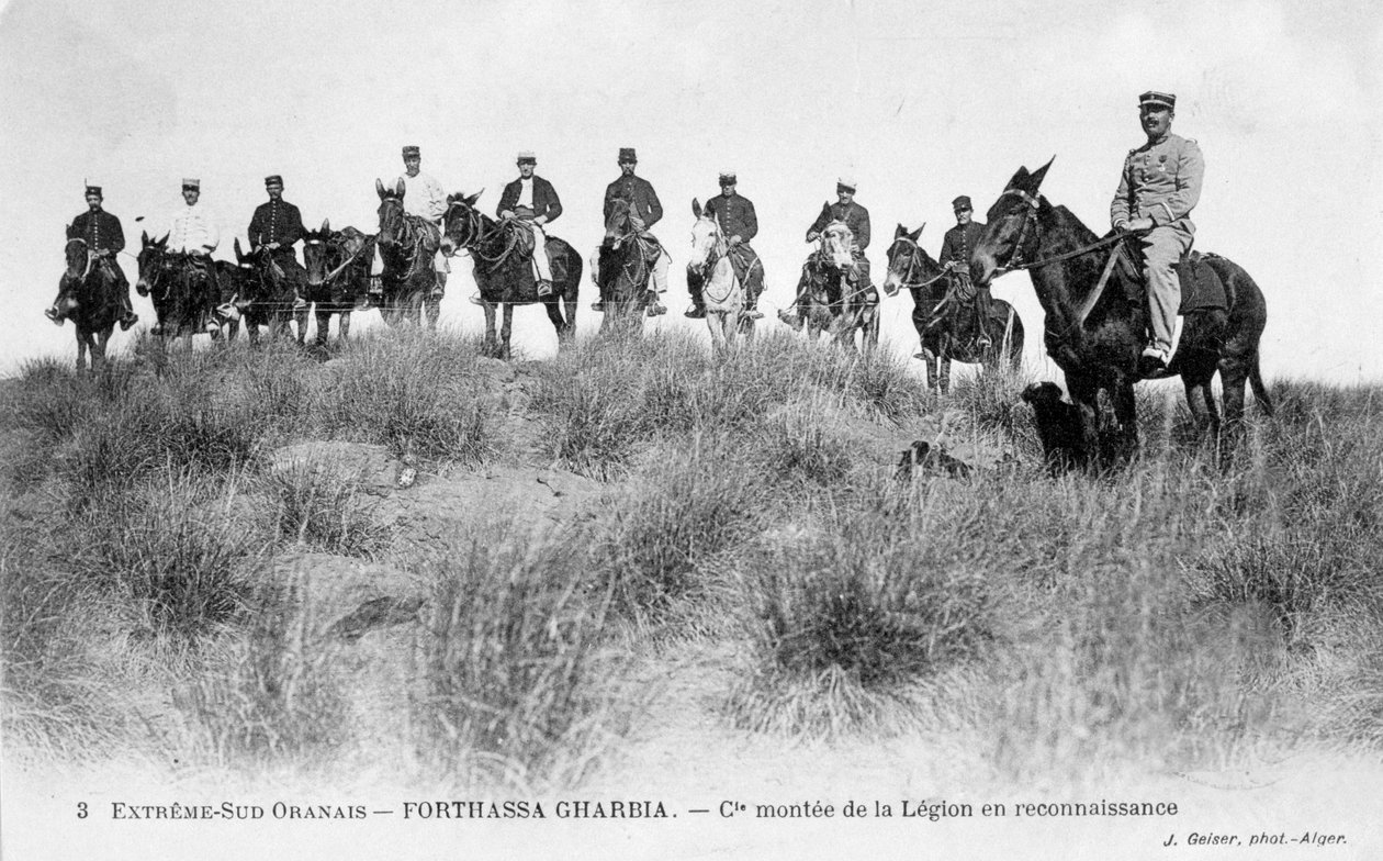Cavalaria da Legião Estrangeira Francesa, Forthassa Gharbia, Argélia, c1905 de J. Geiser