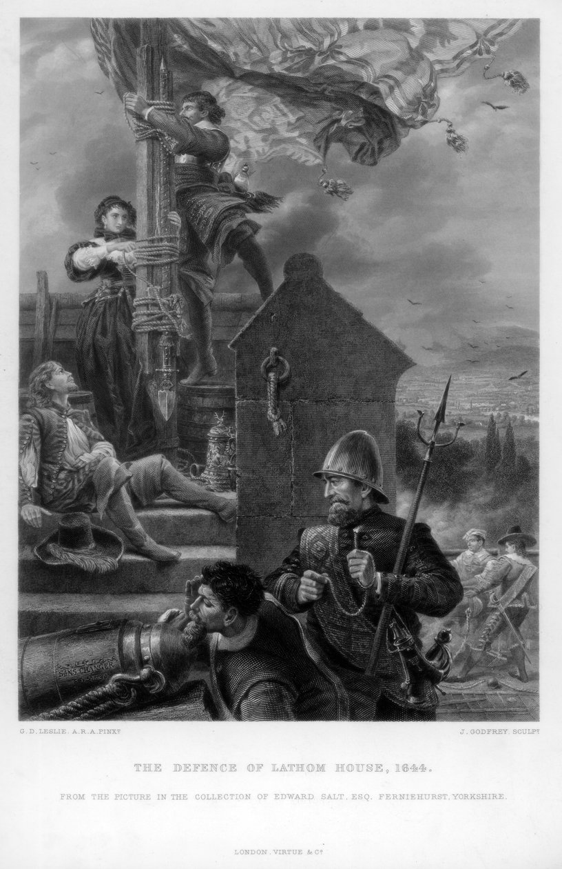 A Defesa da Casa Lathom, 1644. de J. Godfrey