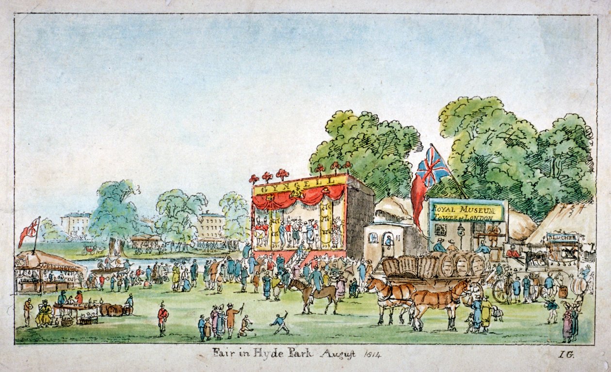 Feira no Hyde Park, Westminster, Londres, 1814 de J Gordon