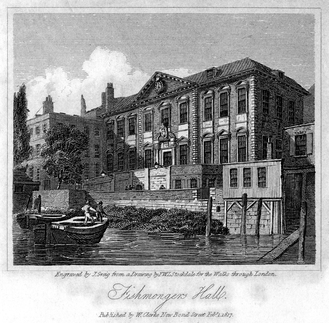 Peixaria Hall, cidade de Londres, 1817. de J. Greig