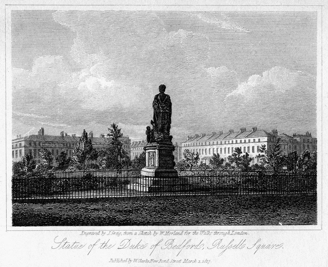 Estátua do duque de Bedford, Russell Square, Bloomsbury, Londres, 1817. de J. Greig