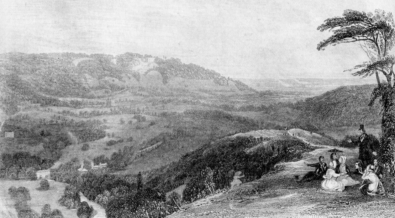Vista de Box Hill, olhando para Norbury, Surrey, século XIX. de J. H. Kernot