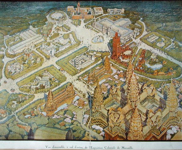Vista panorâmica da Exposição Internacional Ultramarina em Marselha de J. H. Lambert
