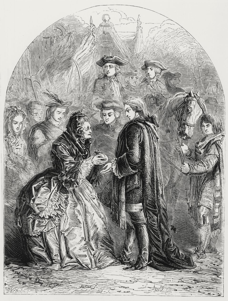 Mrs Skyring dá as boas-vindas ao jovem pretendente de J. H. Nicholson