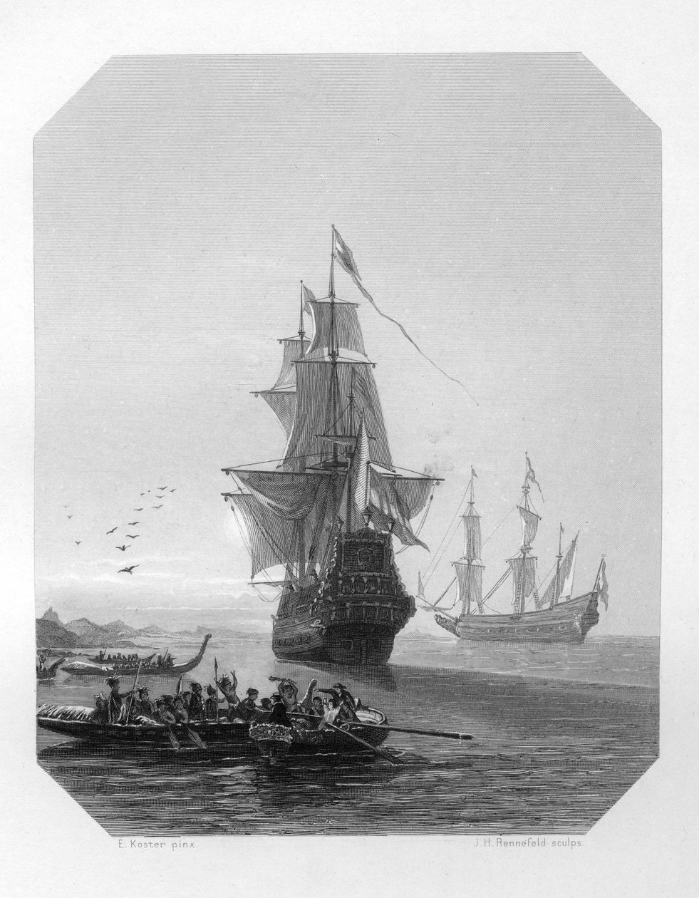 Abel Tasman, marítimo holandês do século XVII, explorador e comerciante, c1870 de J. H. Rennefeld