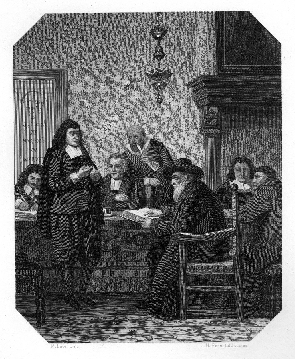 Benedict Spinoza, filósofo holandês do século XVII, c1870. de J. H. Rennefeld