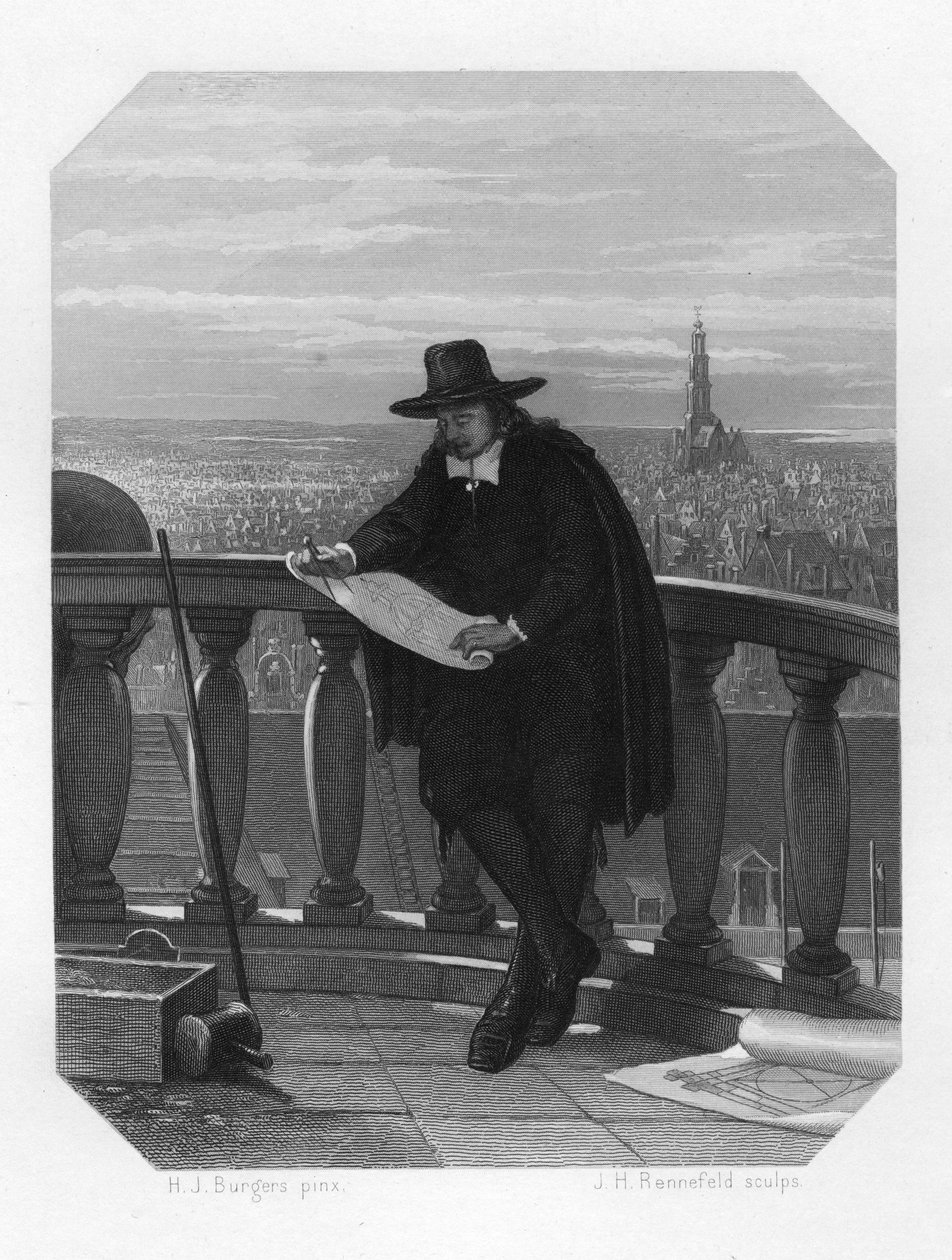 Jacob van Campen, artista holandês e arquiteto da Idade de Ouro, século XVII c1870. de J. H. Rennefeld