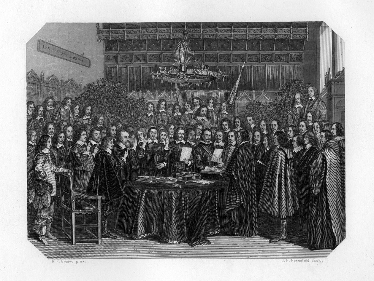 O juramento de ratificação do tratado de Münster, 1648 c1870. de J. H. Rennefeld