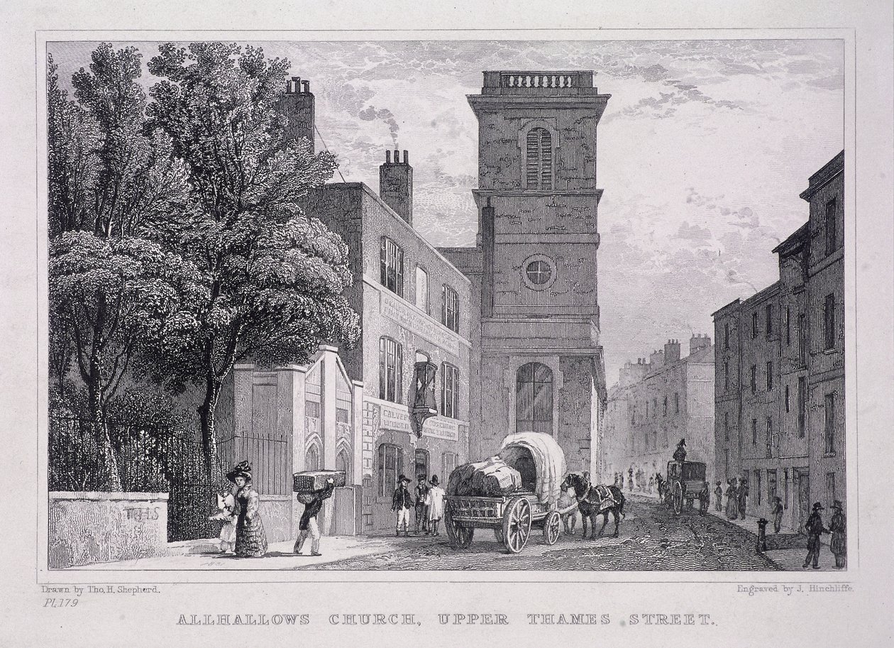 Todos os Santos, o Grande, Londres, c1829 de J Hinchcliff