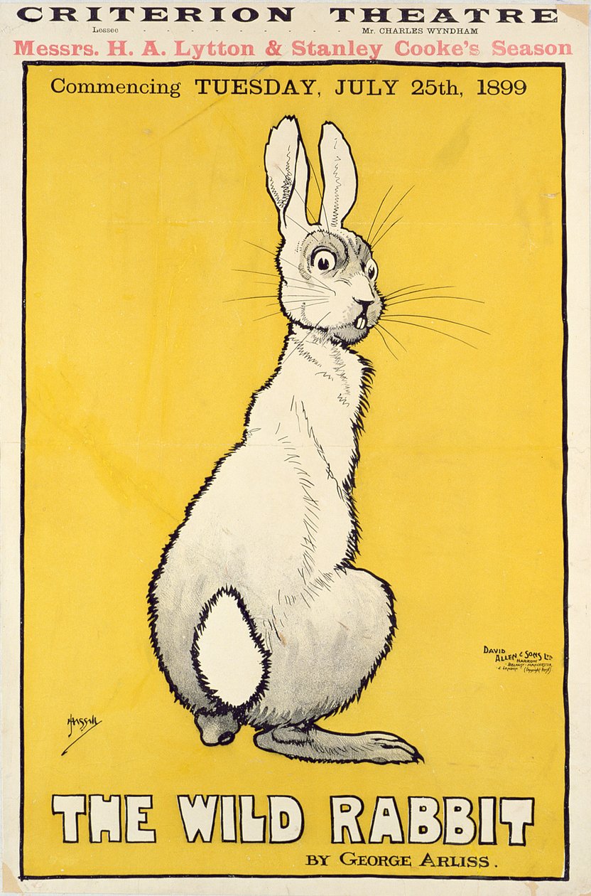 O cartaz do coelho selvagem, 1899 de J. Hissin