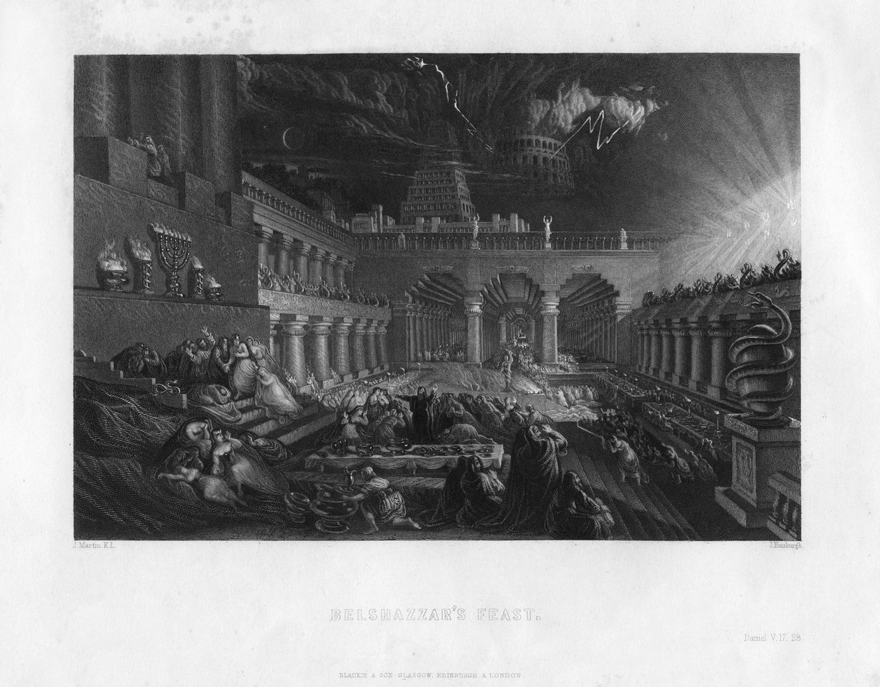 Festa dos Belsazar, século XIX. de J. Horsburgh