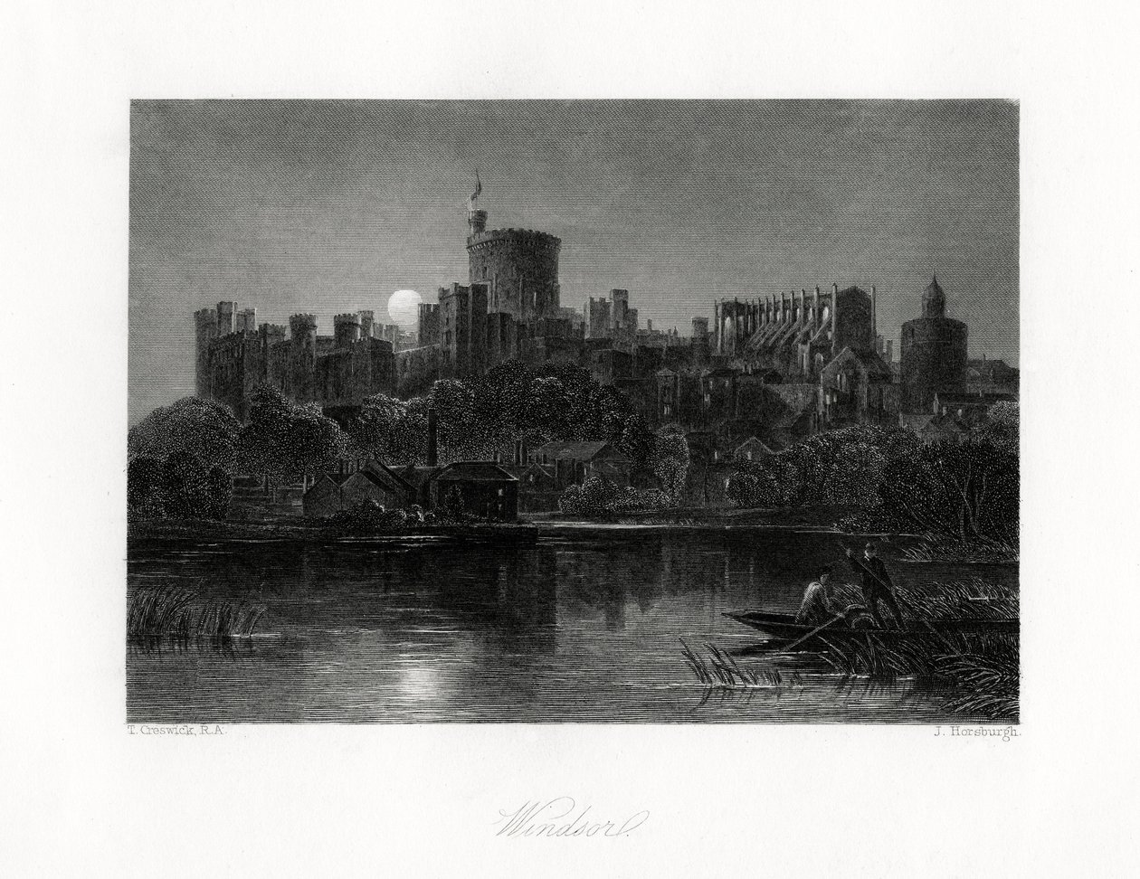 Castelo de Windsor, Berkshire, século XIX de J. Horsburgh