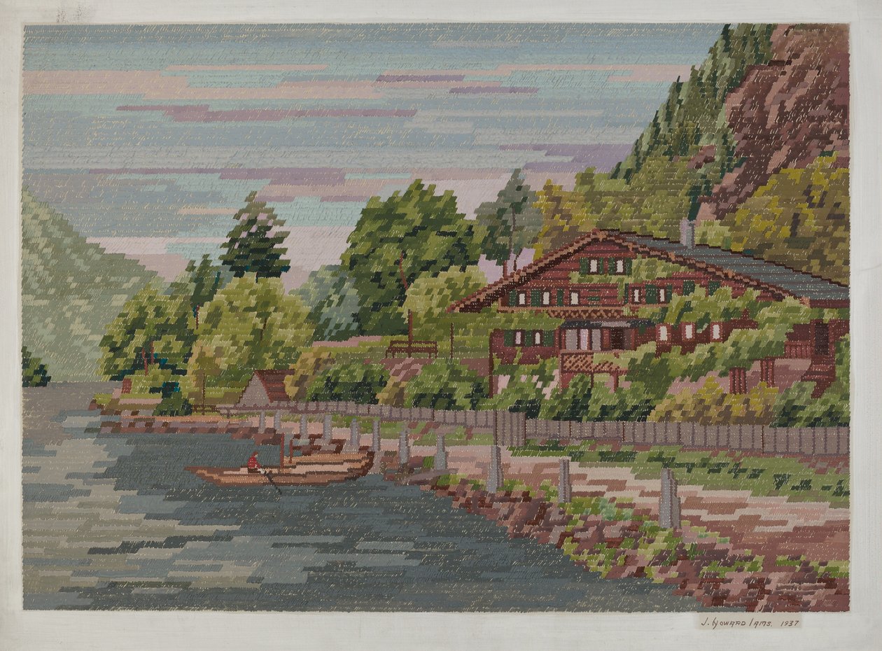 Paisagem em Petit Point de J. Howard Iams